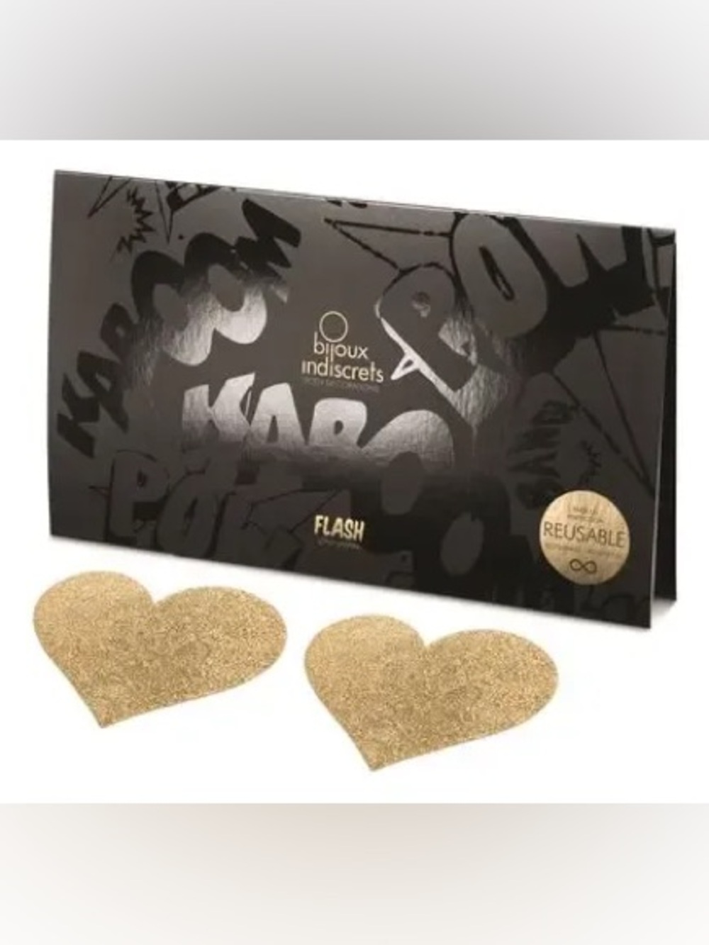 Bijoux Indiscrets Gold Heart Nipple Covers - Flash Reusable Pasties
